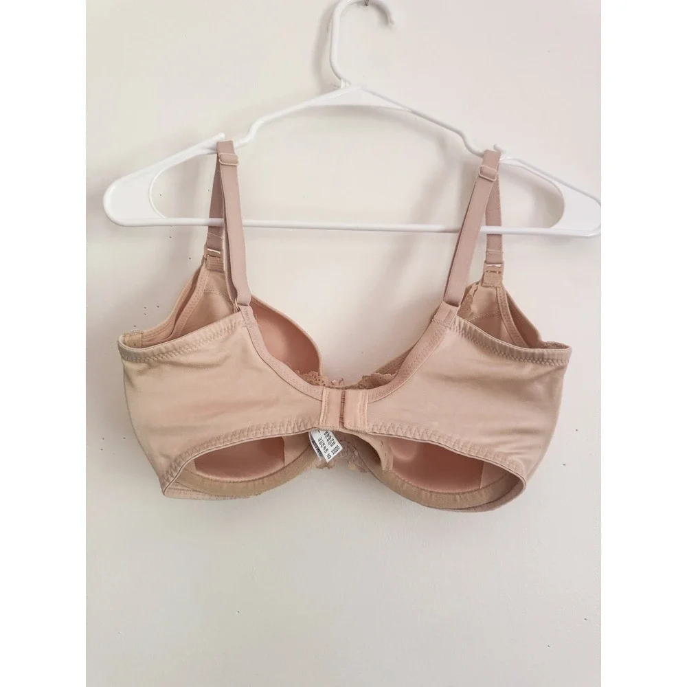 Wacoal Retro Chic Underwire T-Shirt Bra Nude Tan Lace Trim 859221 US 32DDD